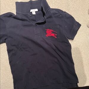 Burberry Kids Polo in Navy with Red Emblem
